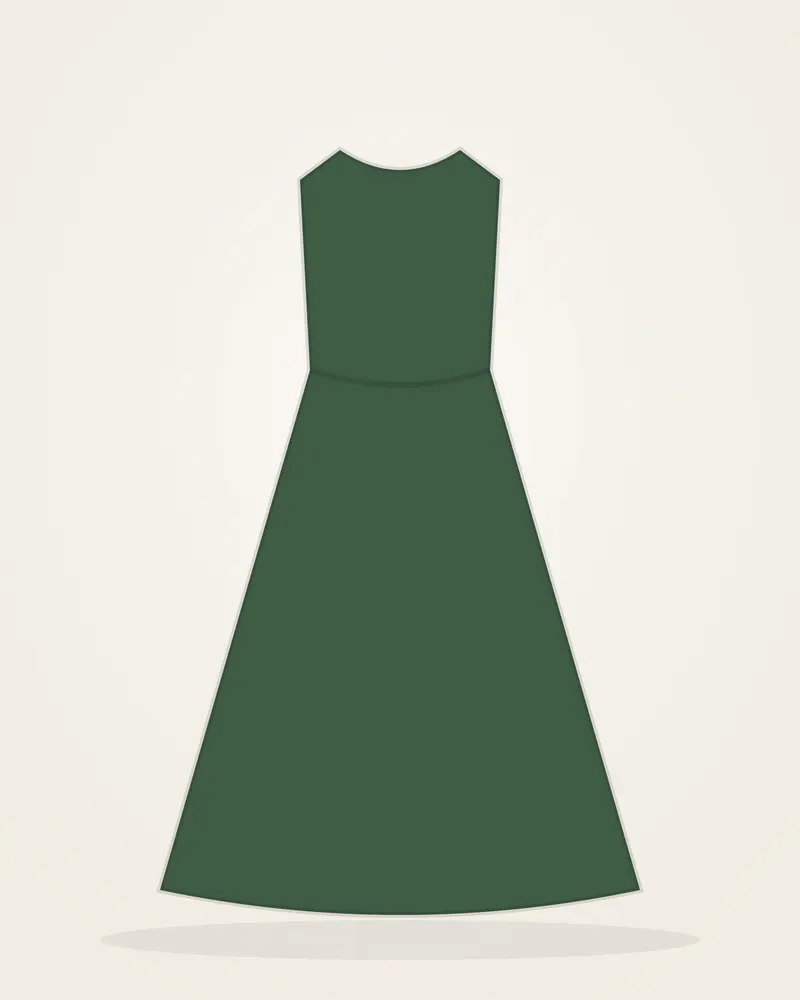 Evening Satin Slip Dress in Forest