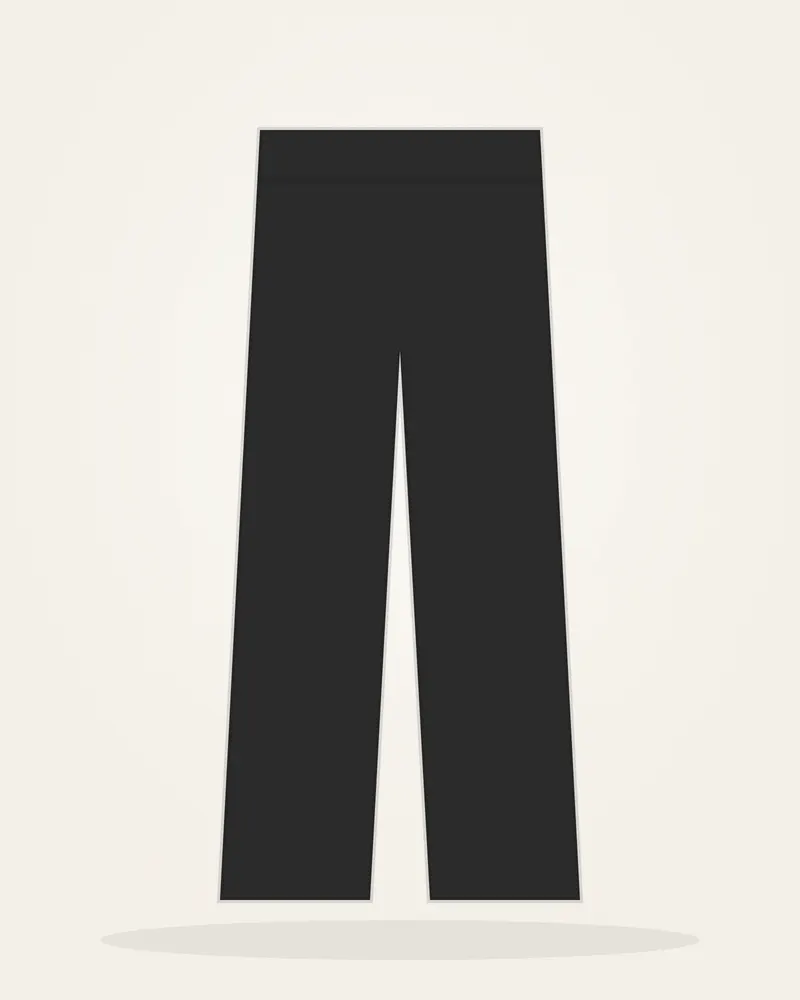 Wide-Leg Pleated Trousers in Black