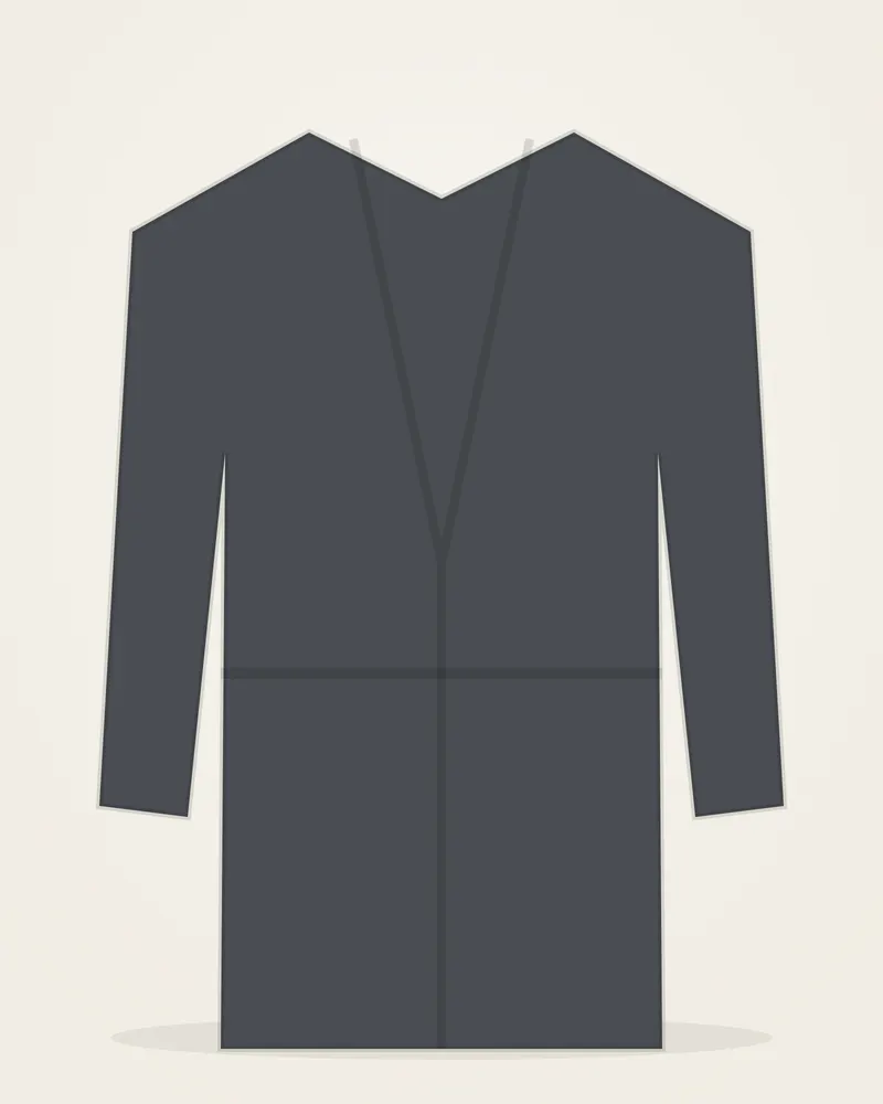 Wool Wrap Coat in Charcoal