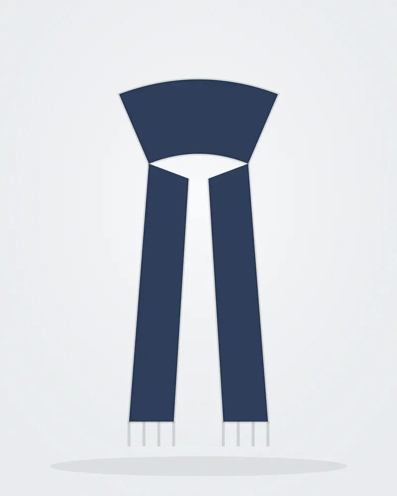 Silk Twill Scarf in Navy