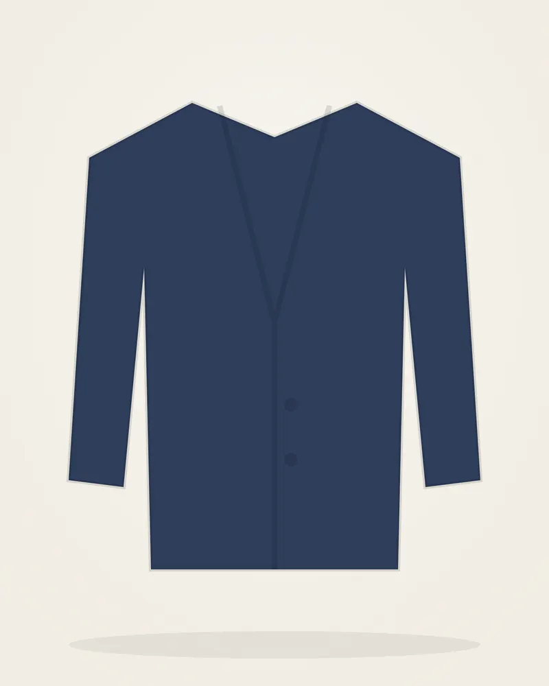 Unstructured Wool Blazer in Navy